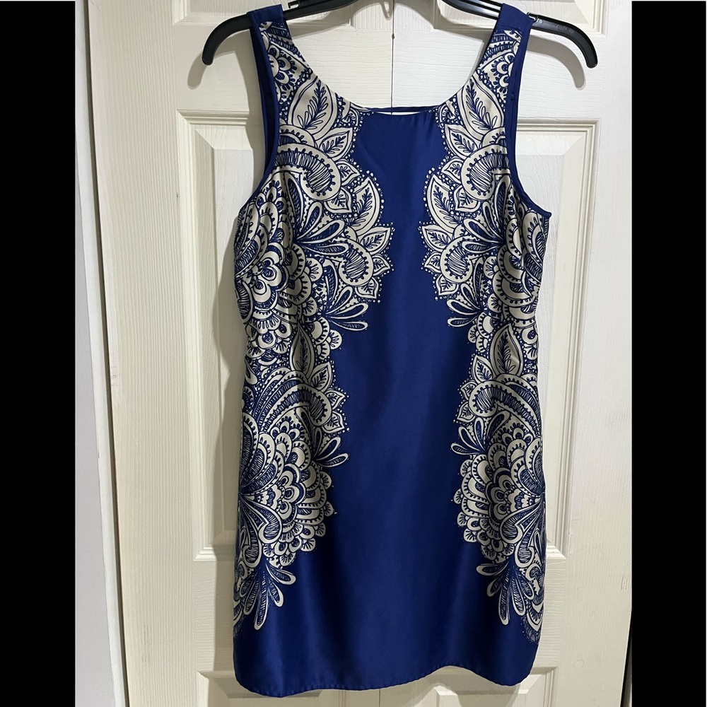 Lavand Blue/Off White dress in Size Large